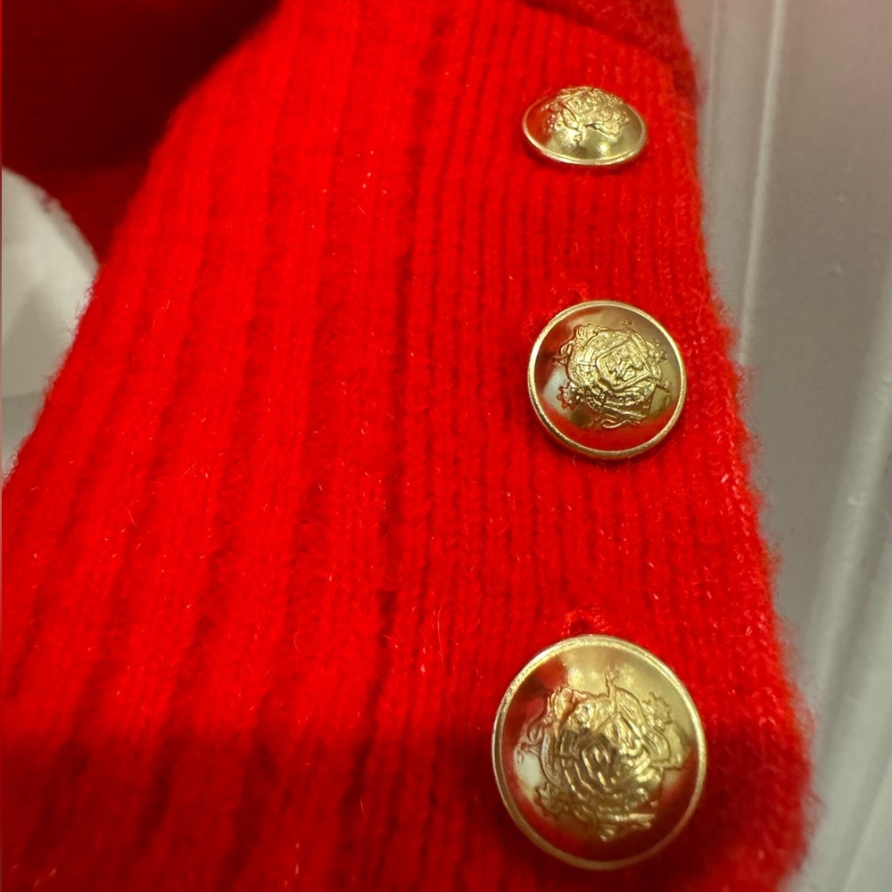 J.Crew Odette Sweater Lady Jacket in Holiday Red Knit Cardigan Chanel vibes - Picture 6 of 10